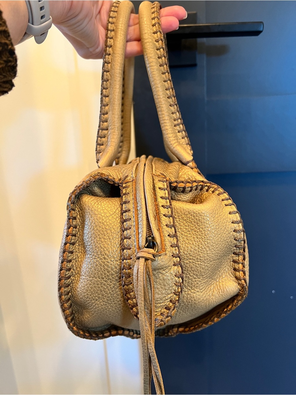 Vintage Carlos Falchi Mini Barrel Leather Bag - Picture 5 of 7
